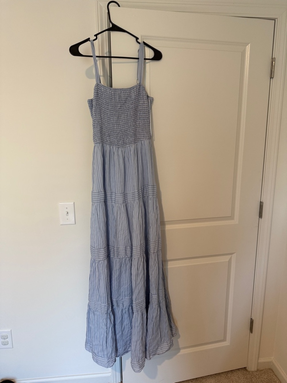 VICI Light Blue Smocked Maxi Dress with Straps